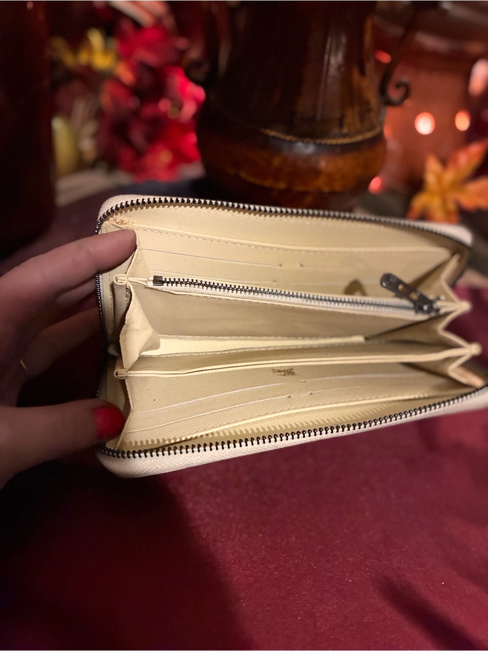 Burberry Beige Plaid Zip-Around Wallet with Metal Logo - Picture 10 of 14